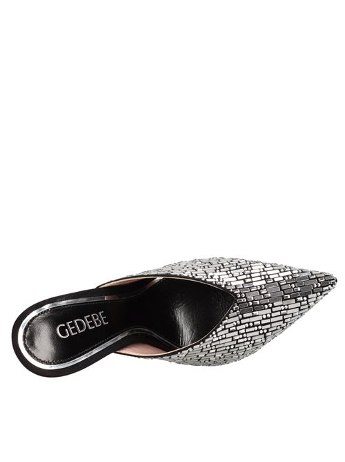 Mules Paris 105 in raso e strass GEDEBE | PARIS 105 SHARDARGENTO
